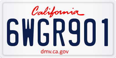 CA license plate 6WGR901