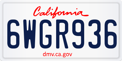 CA license plate 6WGR936