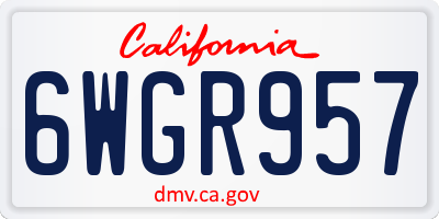 CA license plate 6WGR957