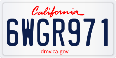 CA license plate 6WGR971