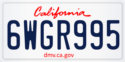 CA license plate 6WGR995