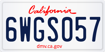 CA license plate 6WGS057