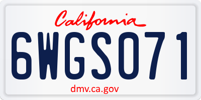 CA license plate 6WGS071