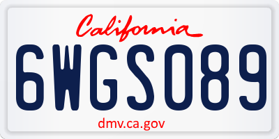 CA license plate 6WGS089
