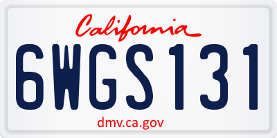 CA license plate 6WGS131