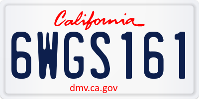 CA license plate 6WGS161