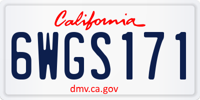 CA license plate 6WGS171