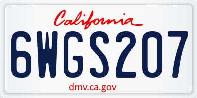 CA license plate 6WGS207