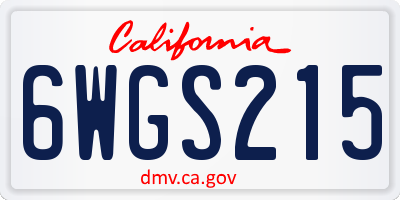 CA license plate 6WGS215