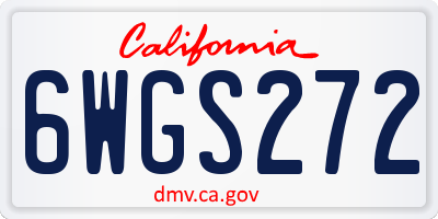 CA license plate 6WGS272