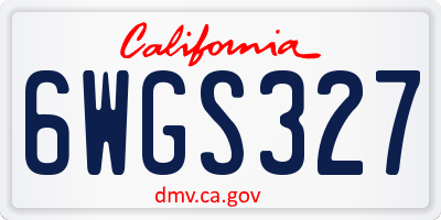 CA license plate 6WGS327