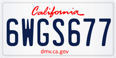 CA license plate 6WGS677