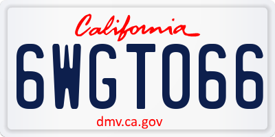 CA license plate 6WGT066