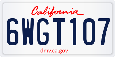 CA license plate 6WGT107