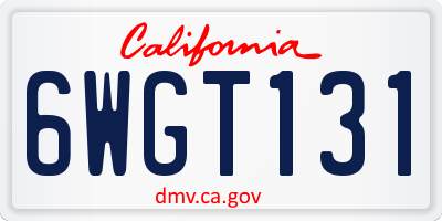 CA license plate 6WGT131