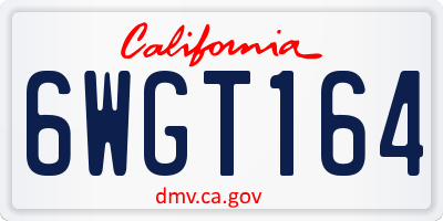 CA license plate 6WGT164