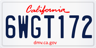 CA license plate 6WGT172