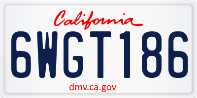 CA license plate 6WGT186