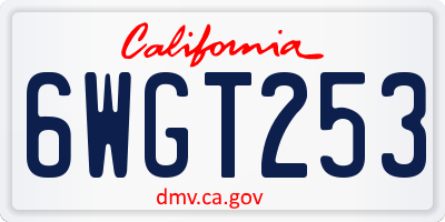 CA license plate 6WGT253