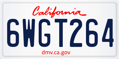 CA license plate 6WGT264