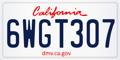 CA license plate 6WGT307