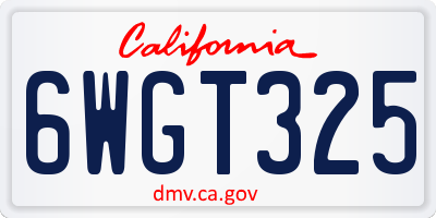 CA license plate 6WGT325