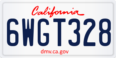 CA license plate 6WGT328