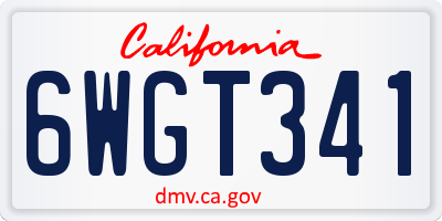 CA license plate 6WGT341