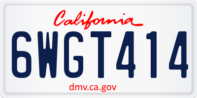 CA license plate 6WGT414