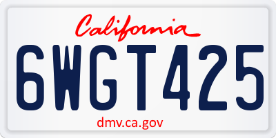 CA license plate 6WGT425