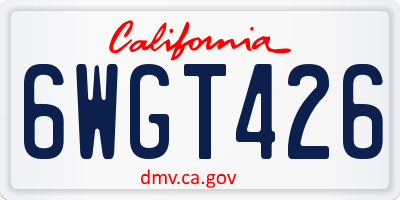 CA license plate 6WGT426
