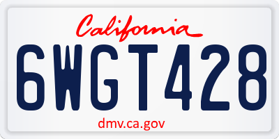 CA license plate 6WGT428