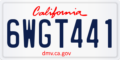 CA license plate 6WGT441