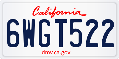 CA license plate 6WGT522