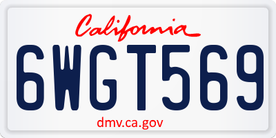 CA license plate 6WGT569