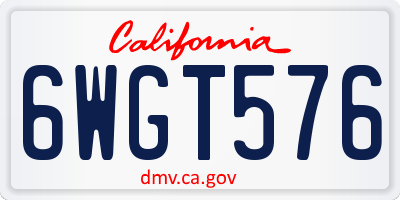 CA license plate 6WGT576