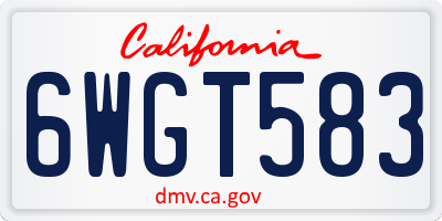 CA license plate 6WGT583