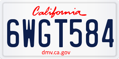 CA license plate 6WGT584