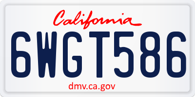 CA license plate 6WGT586