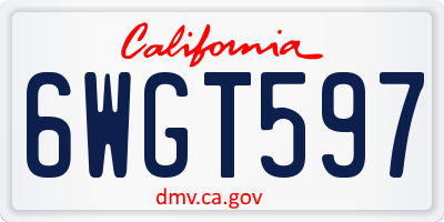 CA license plate 6WGT597