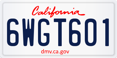 CA license plate 6WGT601