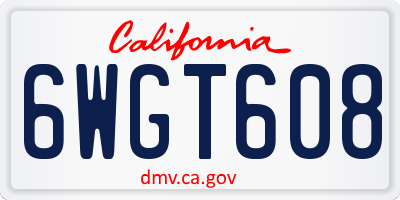 CA license plate 6WGT608
