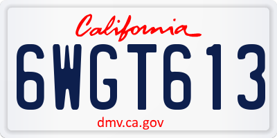 CA license plate 6WGT613