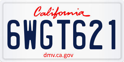 CA license plate 6WGT621