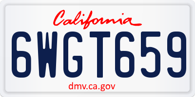 CA license plate 6WGT659
