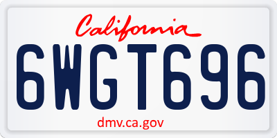 CA license plate 6WGT696
