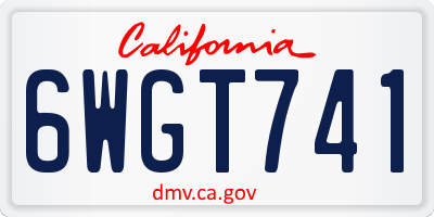 CA license plate 6WGT741