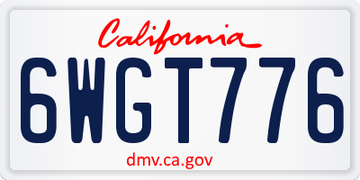CA license plate 6WGT776
