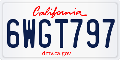 CA license plate 6WGT797