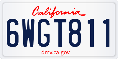 CA license plate 6WGT811
